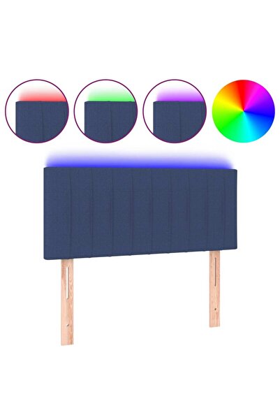 vidaxl LED headboard, blue, 80x5x78/88 cm, textile