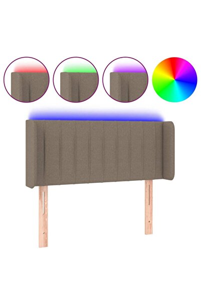 vidaxl LED headboard, taupe grey, 83x16x78/88 cm, textile