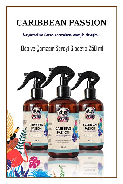 Rosie 3 adet Caribbean Passion Oda ve Çamaşır Spreyi 250 ml