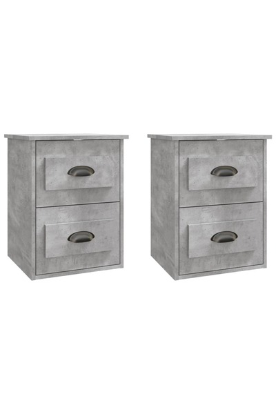 vidaxl Noptiere suspendate pe perete, 2 buc., gri beton, 41,5x36x53 cm