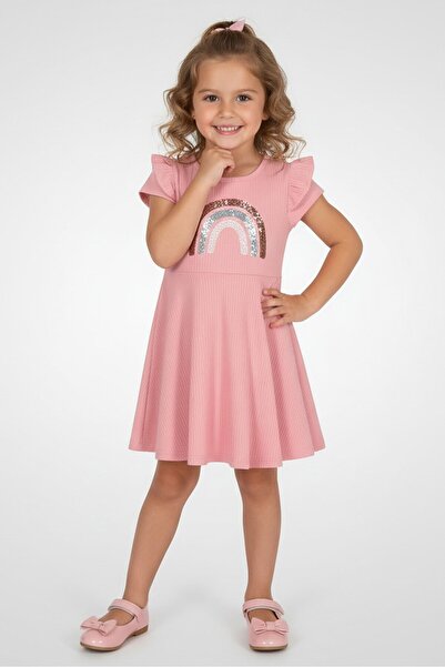 Young Hearts Toddlers 3 Pcs Allover Print Dress With Scrunchie Set, Multicolor