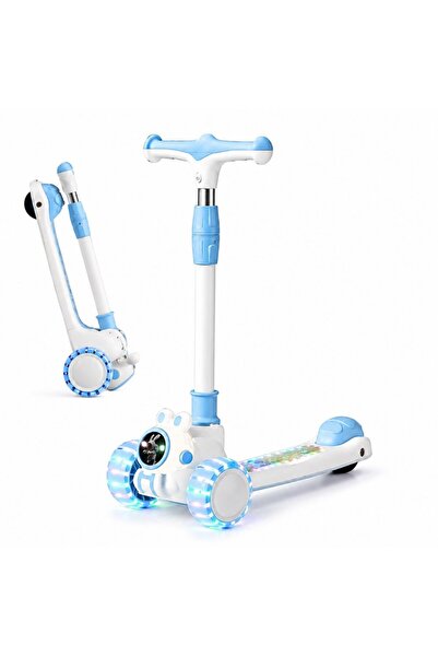 Nichiduta Trotineta pliabila pentru copii Blue Bunny, cu lumini LED si muzica...