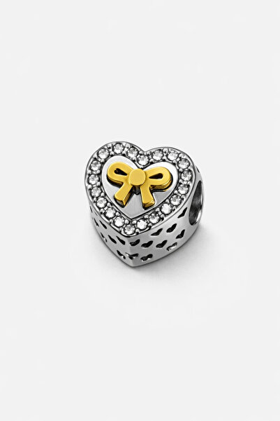 MakeWell Heart & Bow Steel Charm