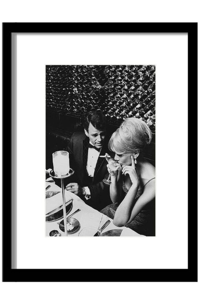 Taranist Poster - Black White Dinner Scene - Old Money Aesthetic Arzulanan Ka...