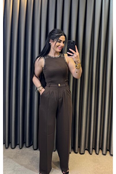 Nisam Tencel Pleated Palazzo Trousers
