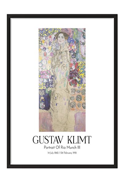 Postifull Gustav Klimt - Portrait of Ria Munch Iii, Black Framed Painting, Ar...
