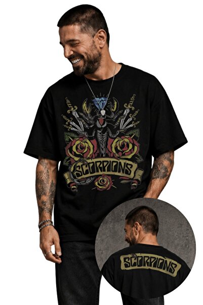 Fuddy Moda Unisex majica sa širokim izrezom i printom roka benda Scorpions