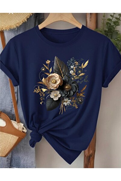 NIGRUM PARDUS New Season Black Flower Bouquet Printed 100% Cotton Large Size ...