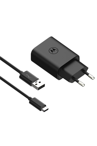 Motorola SJMC202-C Μαύρος ταχυφορτιστής USB-A με QC 3.0 και καλώδιο 1μ. Type-...