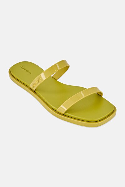 Calvin Klein Women Double Bar Slip On Flat Sandals, Olive