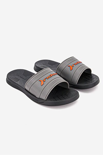 Rider Men Brand Logo Slip On Slides, Black