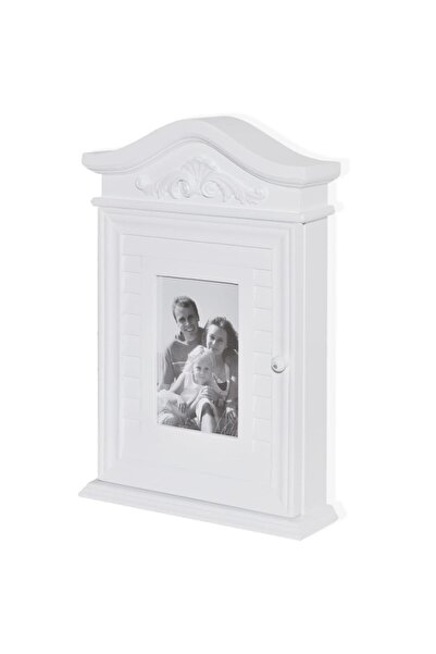vidaxl Key cabinet with photo frame, white