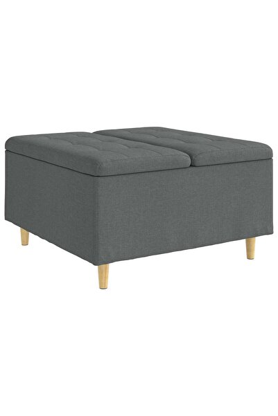 vidaxl Ottomană de depozitare Gri închis 80 x 80 x 45 cm țesătură