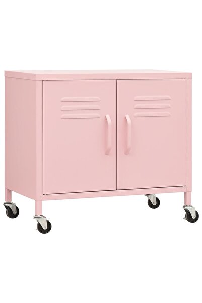 vidaxl Storage cabinet, pink, 60x35x56 cm, steel
