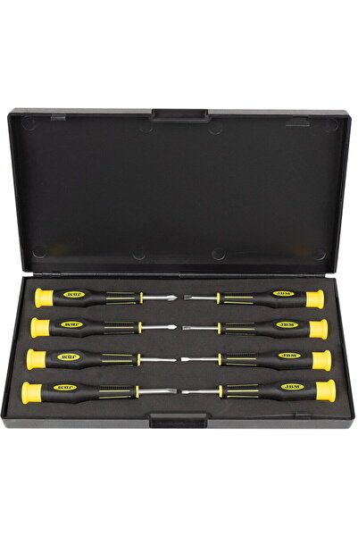 JBM SET OF 8 SHORT SCREWDRIVERS "-" 2.0x25, 2.5x25, 3.0x25, 3.5x25, 4.0x25 "+...