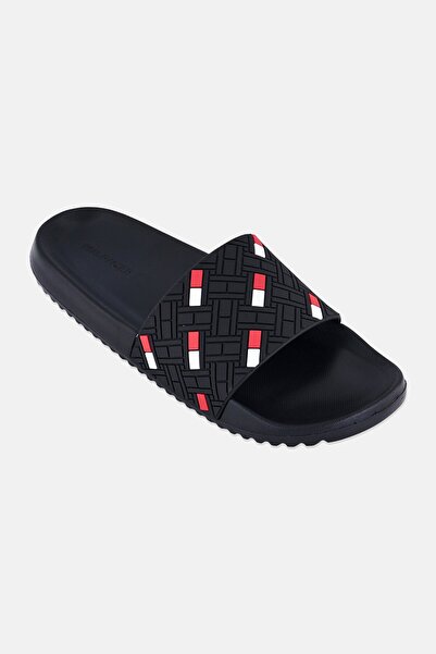 Tommy Hilfiger Men Slip On Slides, Black