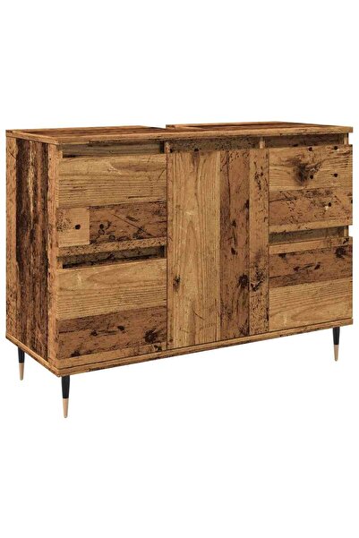 vidaxl Dulap pentru baie, lemn vechi, 80x33x60 cm, lemn prelucrat