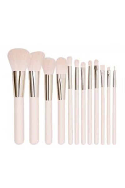 MIMO Set 12 Pensule Roz pentru Machiaj - Makeup Brush Pink, 12 buc