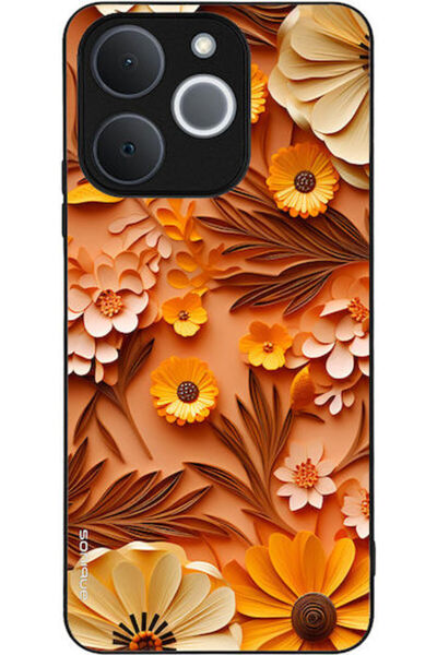 Other Θήκη Sonique Σειρά 3D Λουλούδια Realme Note 70t 4g Πορτοκαλί