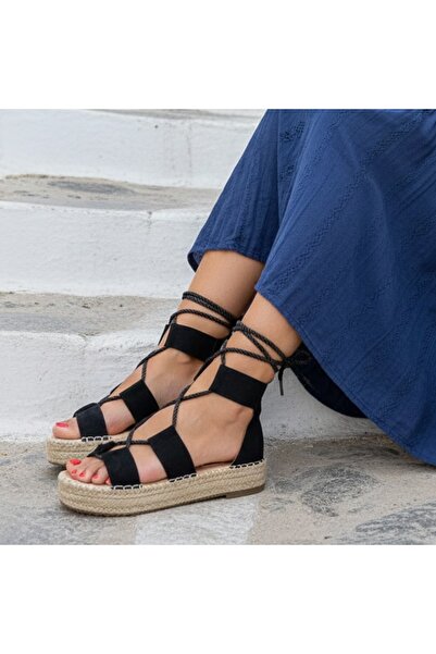 Tress Fashion Γυναικεία Μαύρα Σανδάλια - Λίλας