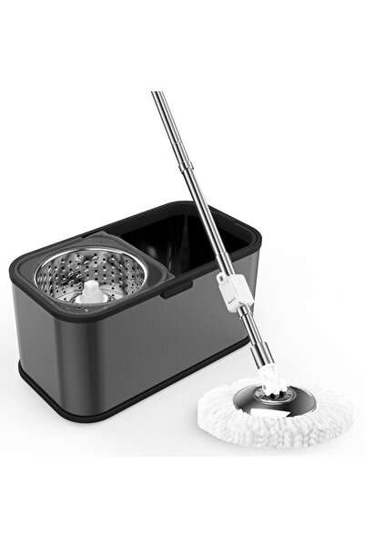Dreamramp Set găleată pentru mop cu centrifugator din oțel inoxidabil, pătrat...