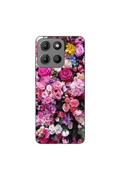 OEM Husa compatibila cu Motorola Moto G15 Silicon Gel Tpu Model Trandafiri Roz
