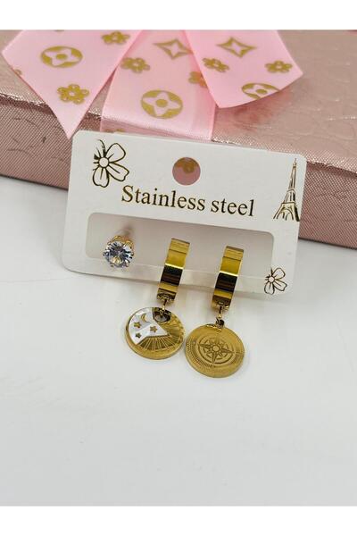 Bozhi Earrings Steel Gold Elegant Gift