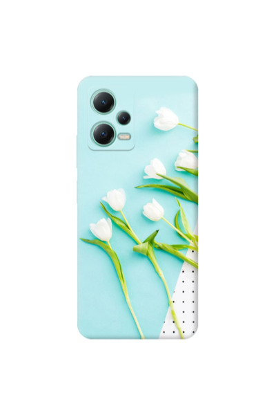 Other Xiaomi Redmi Note 12 Pro Plus 5G White Tulips Transparent Silicone TPU ...