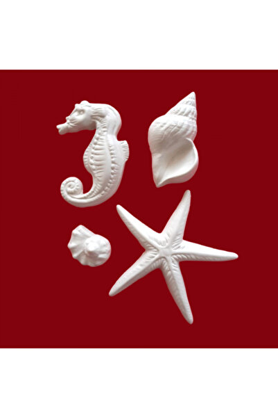 CREATIVITATEPLUS Set 4 figurine din ipsos Vietuitoare Marine, 12.5x12cm