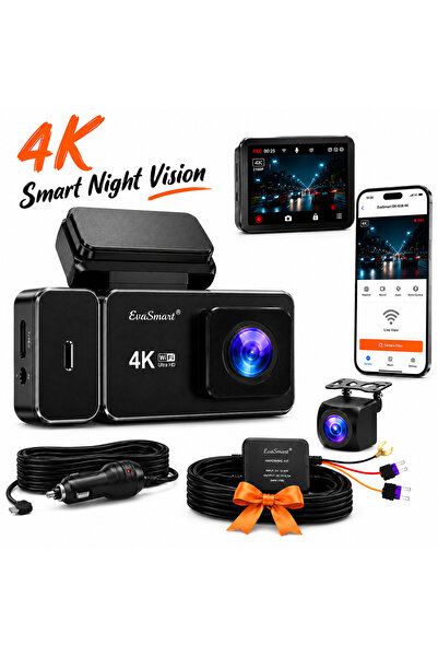 EvoSmart Camera Auto De Bord EvoSmart™ OK-838, Rezolutie 4K, Camera Dubla, Sm...