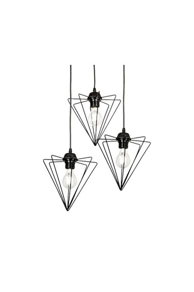Other Pakketo Tebour Κρεμαστό Φωτιστικό Μαύρο με Ντουί E27 30x30x75εκ.