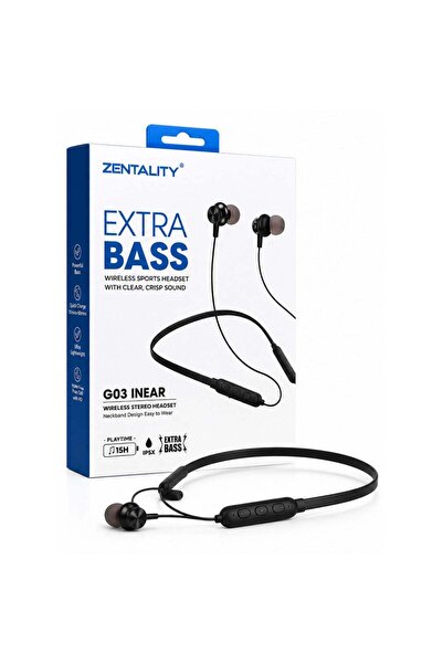 Zentality G 03 In-Ear Wireless Sports Neckband Headset with Extra Bass – Black