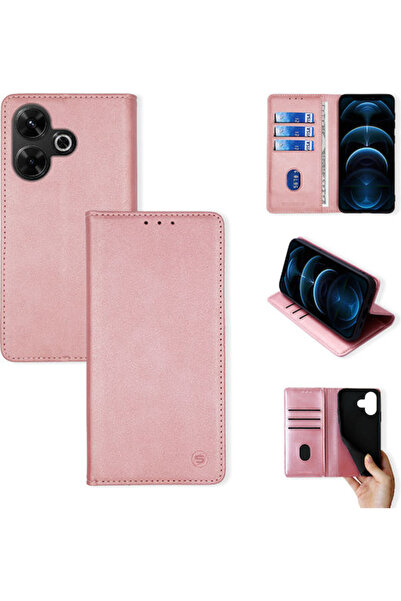 Other Vintage Magnet Wallet Case Sonique Xiaomi Redmi 13 4G Poco M6 4G Rose Gold