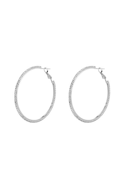 Zâna Casei Cercei rotunzi din argint cu pietre strălucitoare, design elegant
