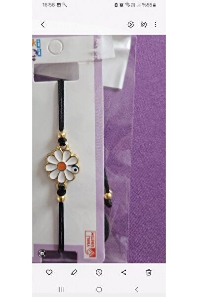 NO BRAND Daisy Patterned Bracelet with Elevator String and Evil Eye Beads