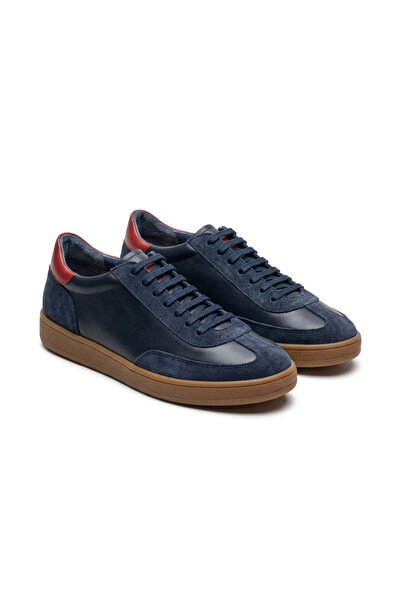 Demalis Pantofi COD 128. casual din piele naturala culoare ALBASTRU cu rosu