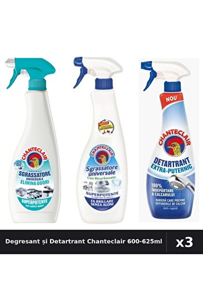 Chanteclair Set 3 Degresant Universal 600ml + Detartrant 625ml - Anti-Miros, ...