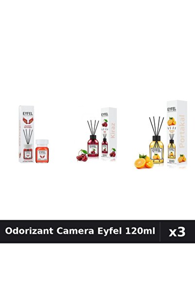 Eyfel Set 3 Odorizante Camera cu Betisoare - Cirese, Portocala, Red Dragon 120ml