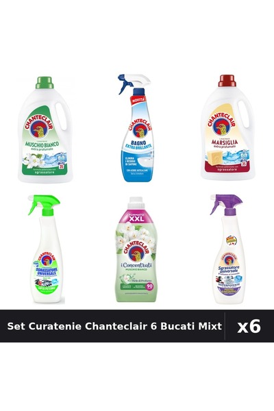 Chanteclair Set 6 Detergent și Degresant - 1575ml, 1800ml, 625ml - Mosc Alb, ...
