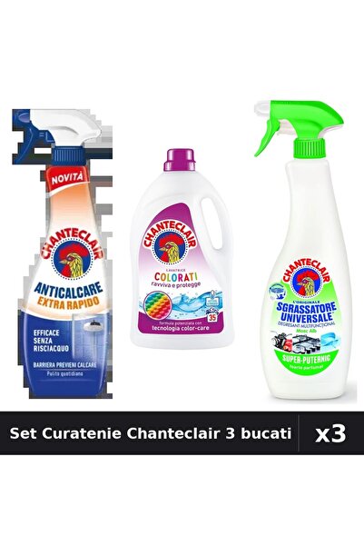 Chanteclair Set 3 Curatenie - Degresant 625ml, Detergent 1575ml, Universal 600ml