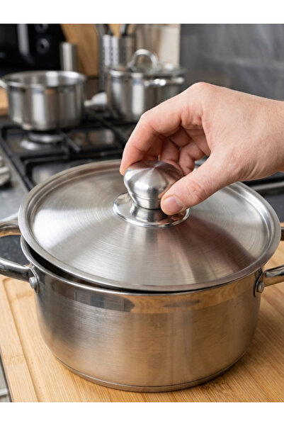 mucit home GÜMÜŞ Standart Tencere Kapak Kulbu Paslanmaz