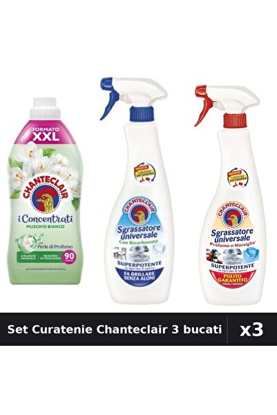 Chanteclair Set 3 Curatenie - Balsam 1800ml + 2x Degresant 600ml - Bicarbonat...