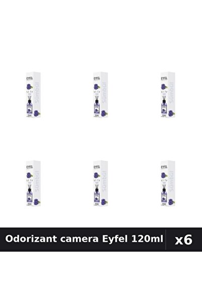 Eyfel Pachet 6 Odorizante Camera cu Betisoare - Aroma Zambile, 120ml
