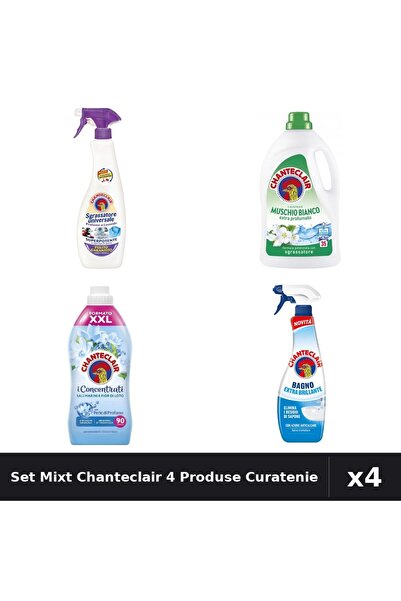 Chanteclair Set 4 Curatenie - Degresant, Detergent, Balsam Rufe 1575ml 1800ml...