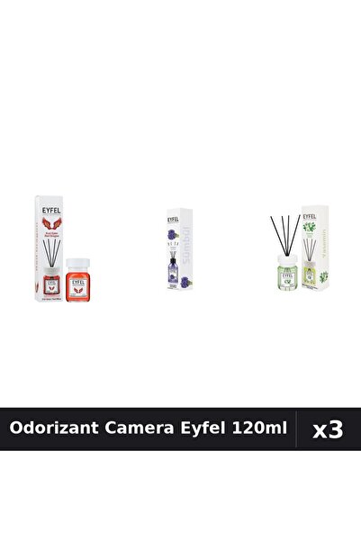Eyfel Set 3 Odorizant Camera cu Betisoare - Red Dragon, Zambile, Iasomie 120ml
