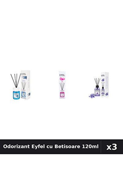 Eyfel Set 3 Odorizante Camera cu Betisoare - Cool Water, Bubble Gum, Lavanda ...