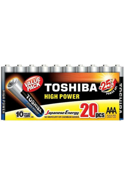 Toshiba 20 τεμάχια Αλκαλικές Μπαταρίες AAA Υψηλής Ισχύος 1.5V