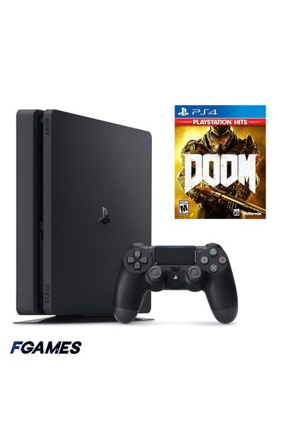 Sony Consola Playstation 4 Slim Ps4 500gb + Controller + Doom (2016) PlayStat...