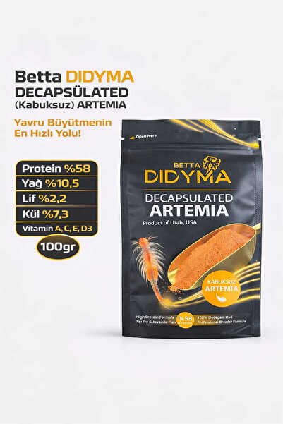 Betta Didyma Decapsulated (Kabuksuz) Artemia 100gr (Anahtarlık Hediyeli)