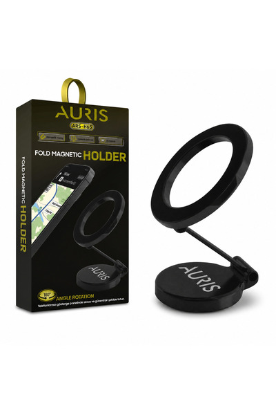 ARS-H65 Katlanabilir Mıknatıslı Metal Araç İçi Telefon Tutucu